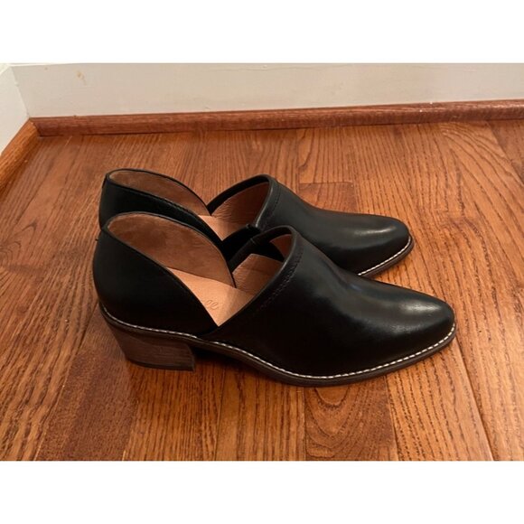 Madewell Black Leather The‎ Brady Lowcut Bootie Pointed Toe Size 6.5 - Picture 4 of 7